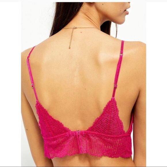 Free People Size XS Sexy Lace Alyssa Underwire Bra In Fuschia Fantastic Pink - Picture 4 of 11